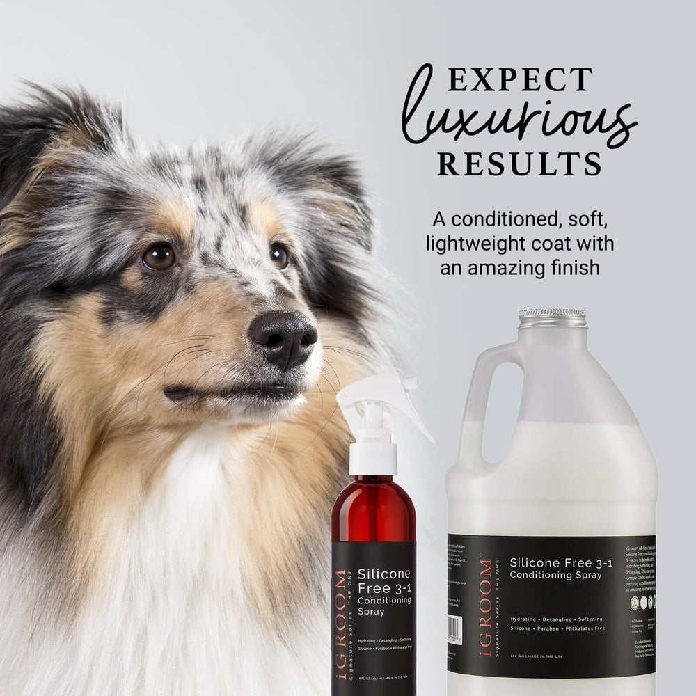 iGroom panthenol humectant balances moisture for a healthier coat.