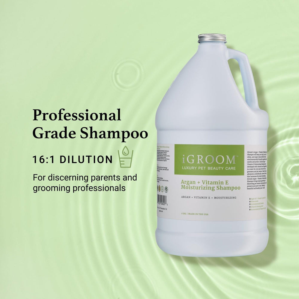 iGroom shampoo lather demonstration shows quick rinse for efficient grooming.