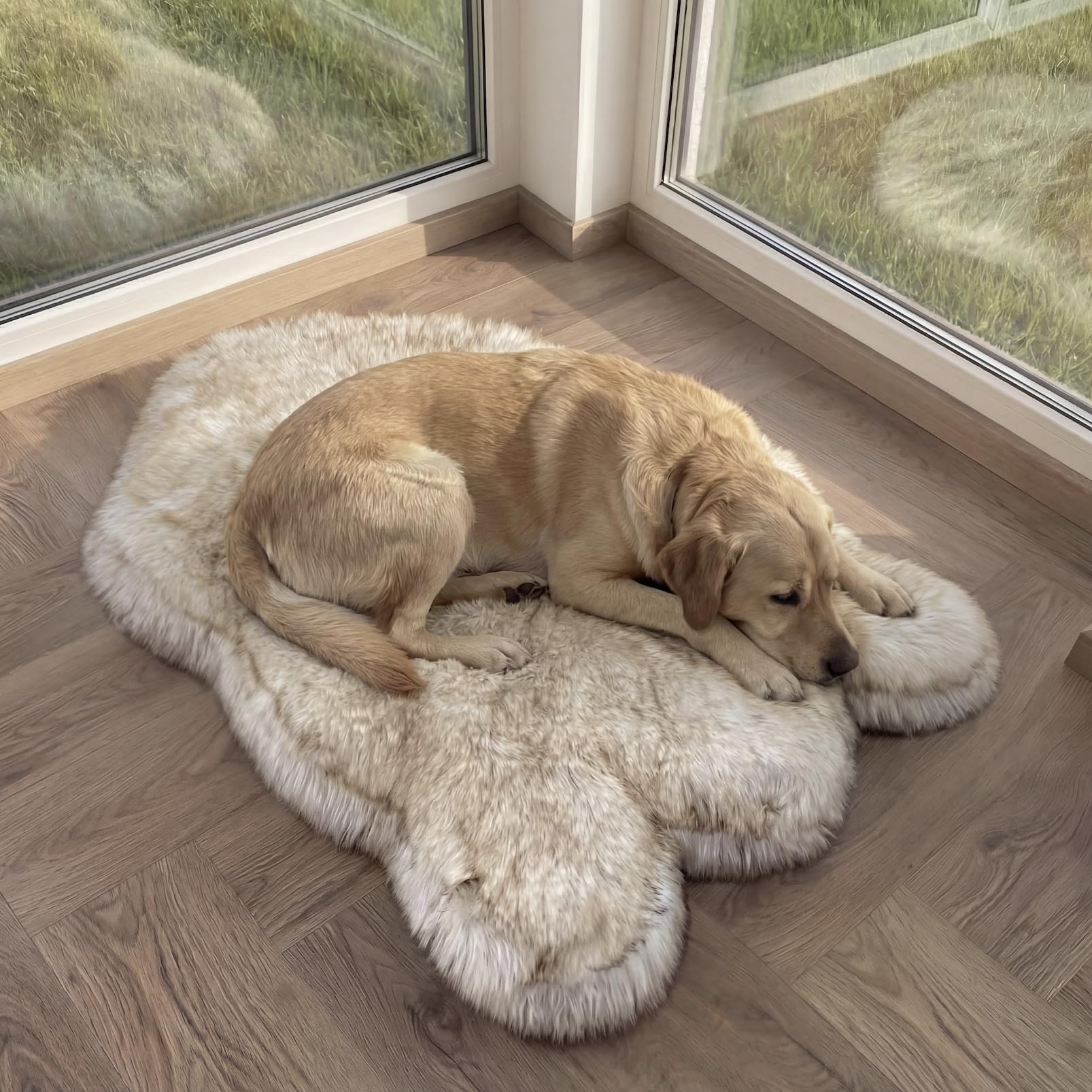 IHAPPYDOG luxury faux fur orthopedic bed for peaceful naps