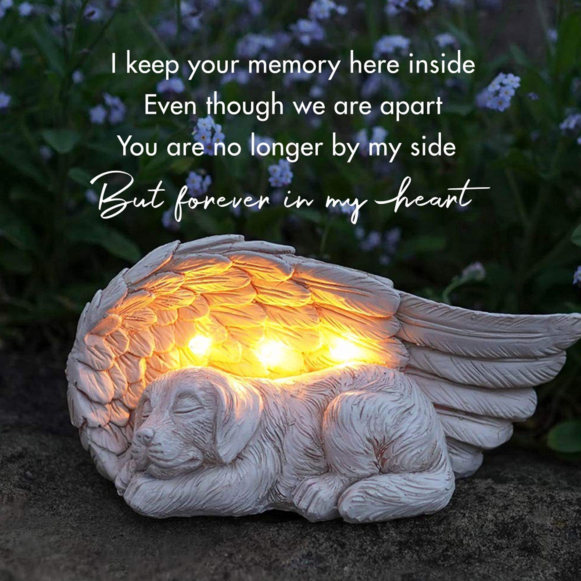 iHeartDogs dog memorial angel garden statue enhances outdoor memorial
