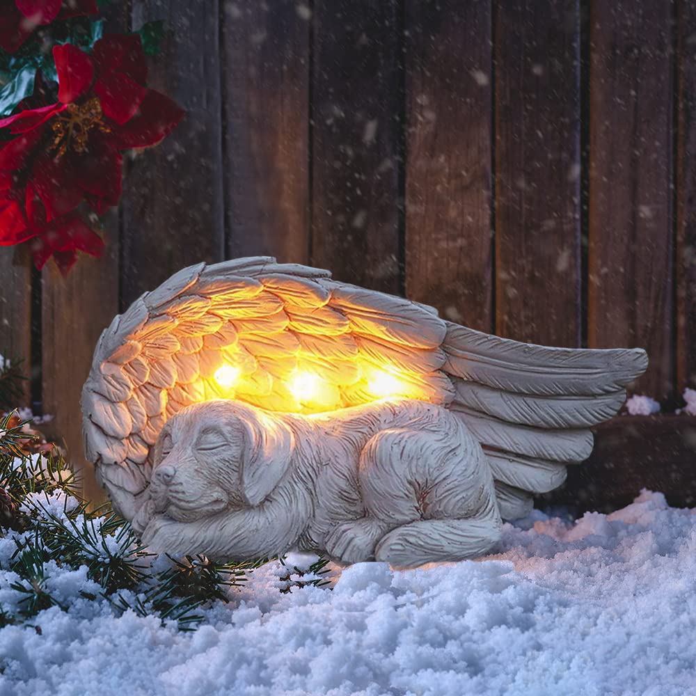 iHeartDogs garden memorial stone solar powers warm dusk glow