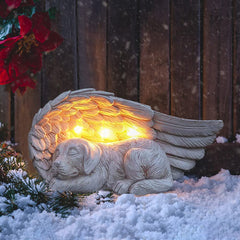 iHeartDogs garden memorial stone solar powers warm dusk glow