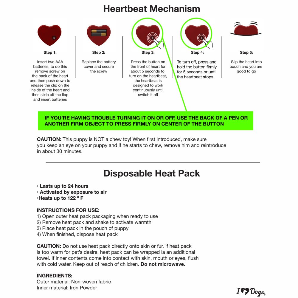 iHeartDogs heartbeat-unit-inside provides a soothing sensory cue for stress.