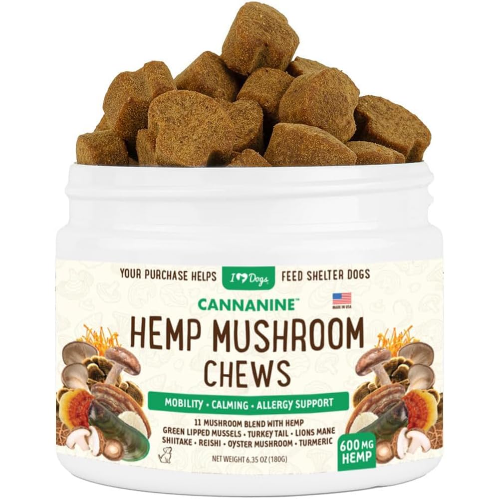 Lion's Mane mushroom visual on iHeartDogs chews for mood and focus