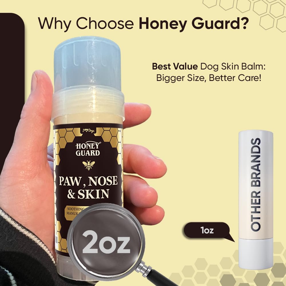 iHeartDogs Honey Guard nose detail shows soothing balm for irritated noses.