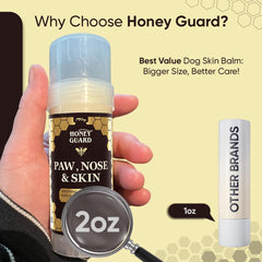 iHeartDogs Honey Guard nose detail shows soothing balm for irritated noses.
