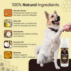 iHeartDogs Honey Guard paw gloss highlights gentle protection for dry pads.
