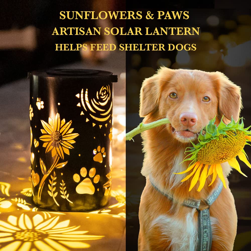 iHeartDogs shadow-on-ground pattern casts sunflowers and paws for enchanting pathways.