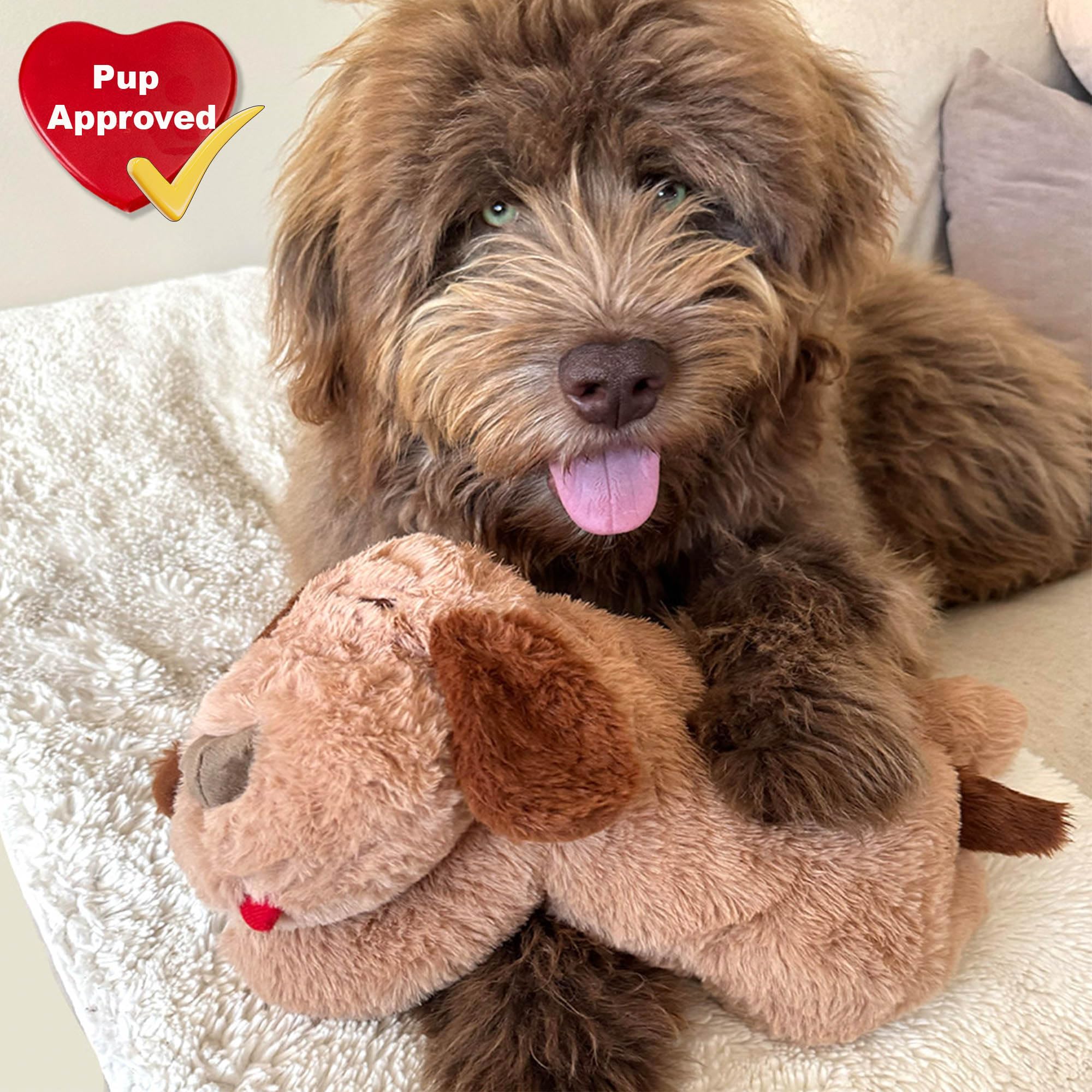 iHeartDogs soft-plush-100-polyester gives a cozy cuddle experience.