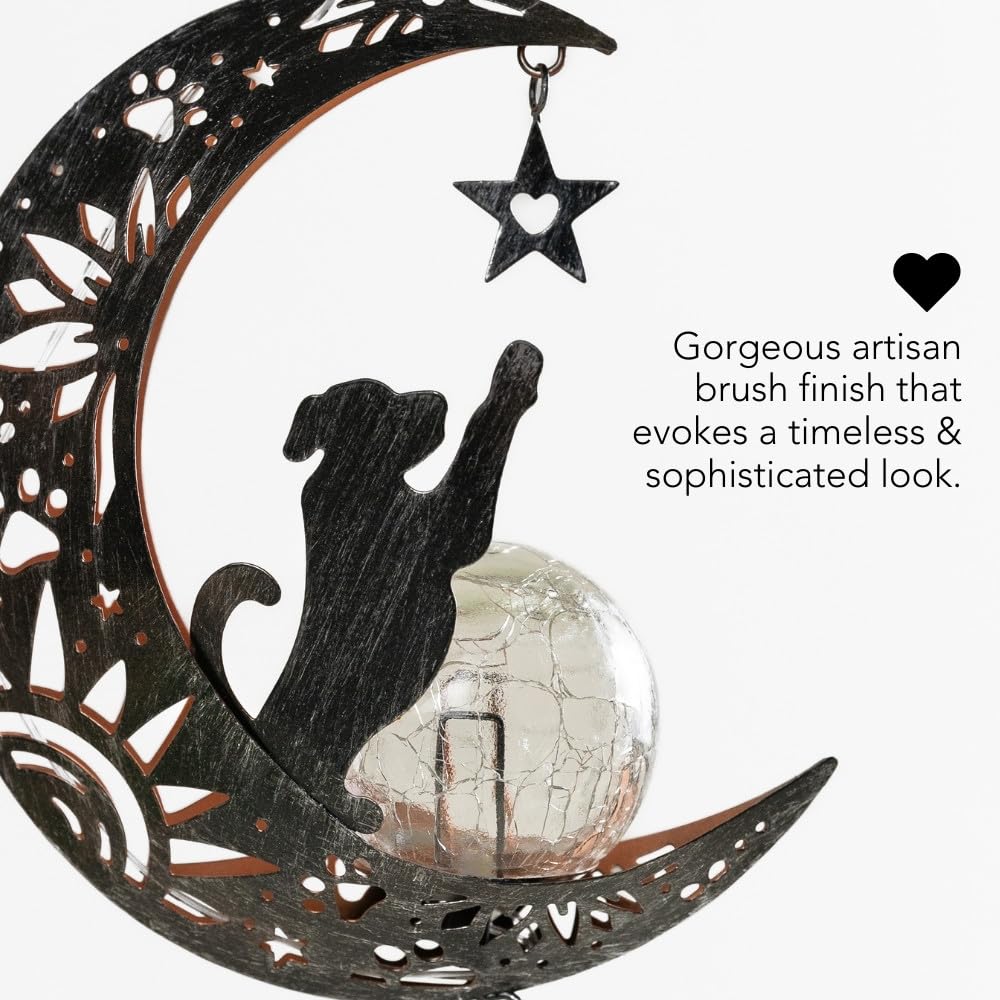 iHeartDogs swinging pendant with moon cutout and dangling star creates a heartfelt focal point