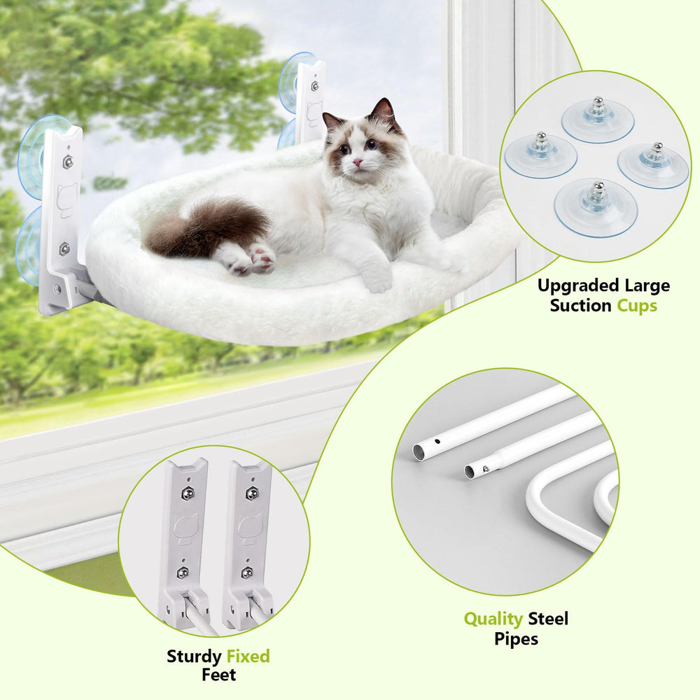 IHMIHM window perch secured by four strong suction cups for stability