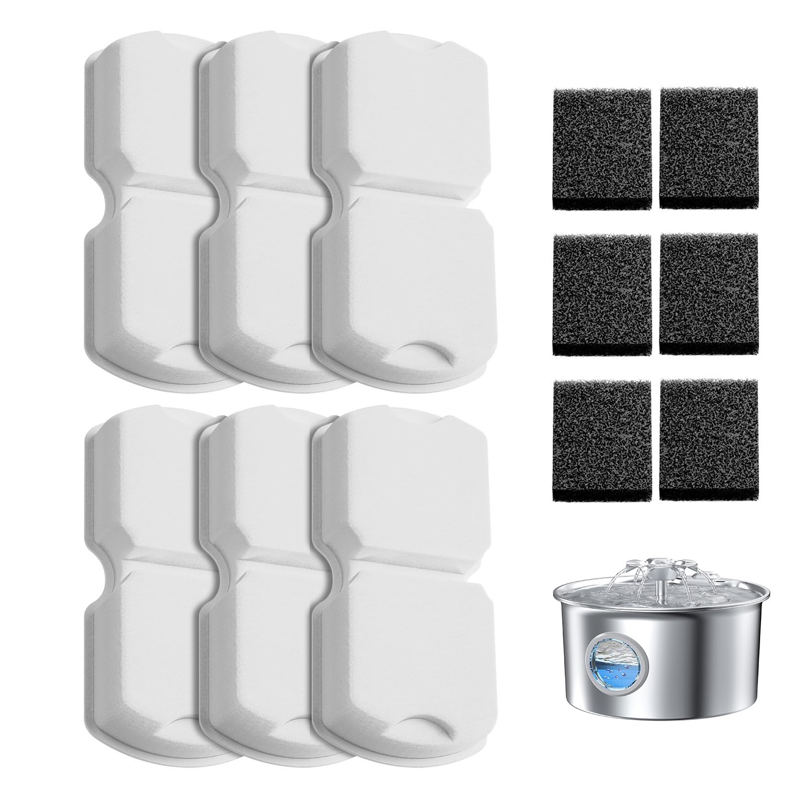IHOUONE cat fountain filter 12-pack for clean, fresh water