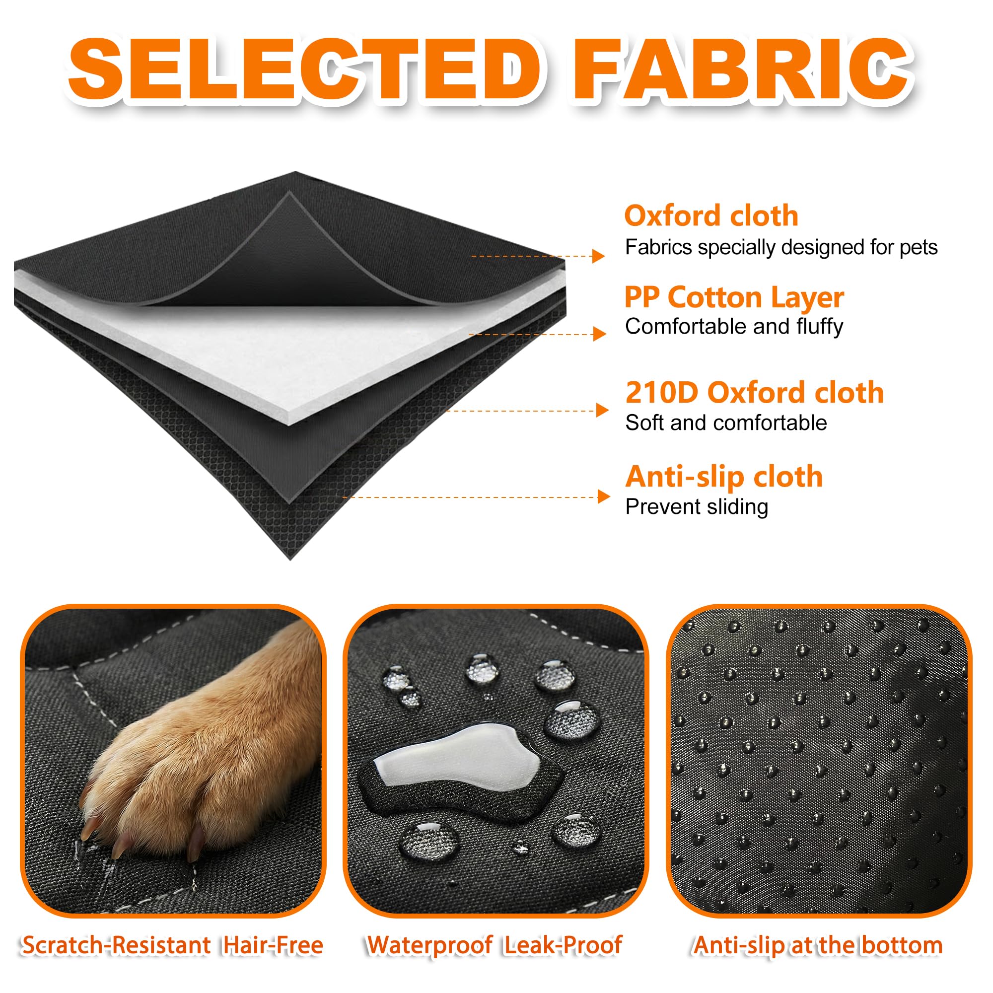 IJVAE anti-slip rubber backing keeps the cover steady in the trunk