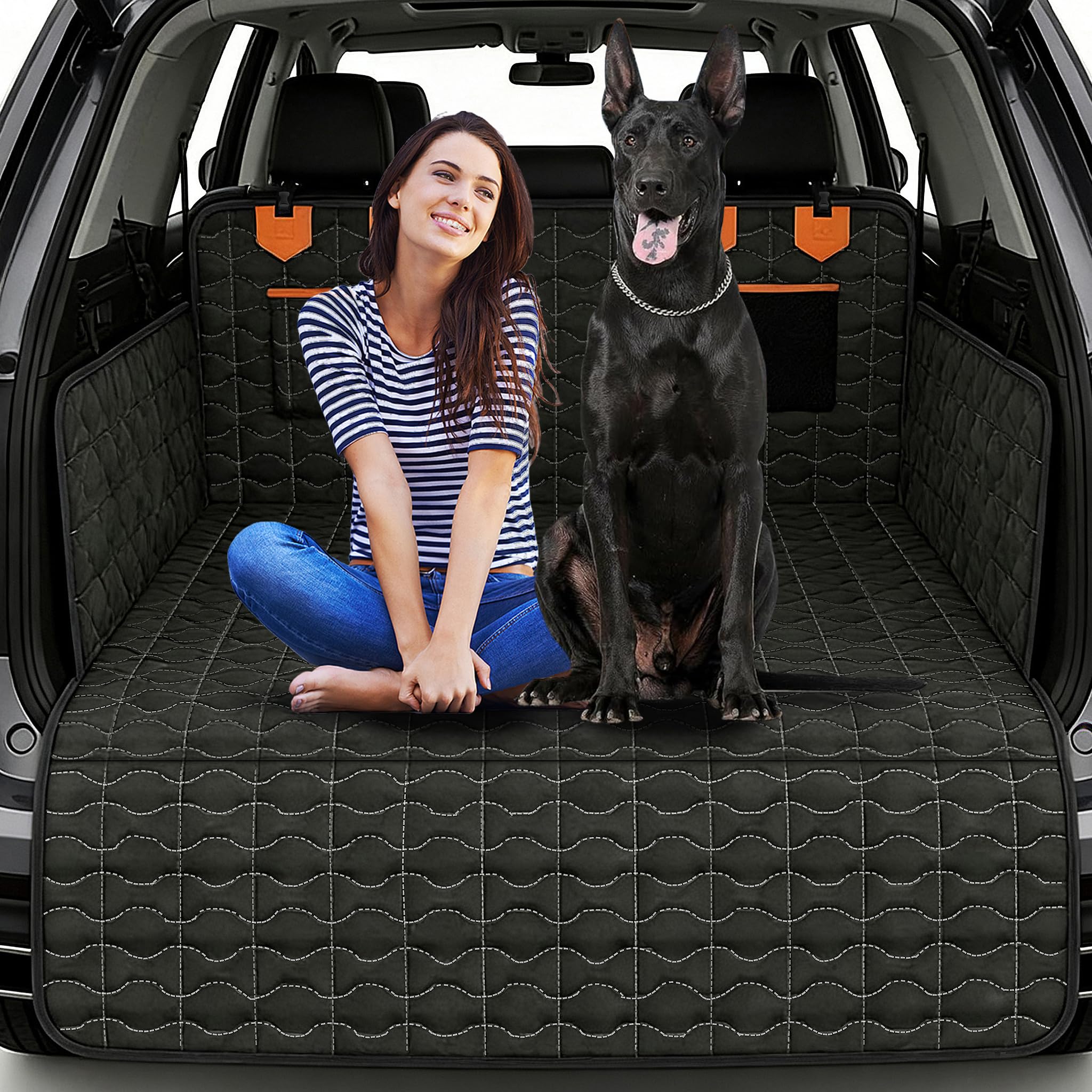 IJVAE SUV cargo liner in trunk with dog-friendly storage pockets