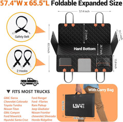 IJVAE back seat extender with mesh window engaging dog during travel