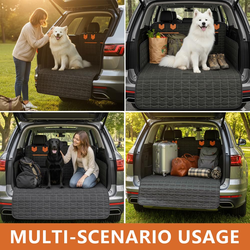 IJVAE cargo liner with dual pockets for toys and leashes