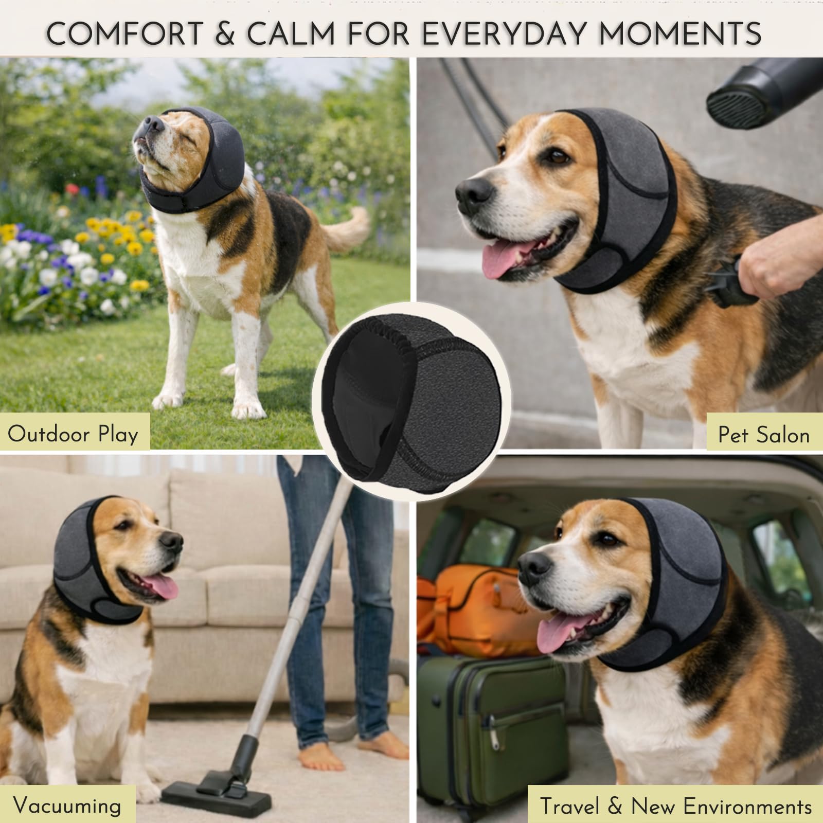 iKeep adjustable Velcro ear wrap fits medium breeds securely