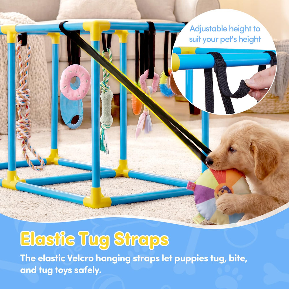 IKILEOGY Puppy Play Gym bell plush adds soft sounds to curious pups