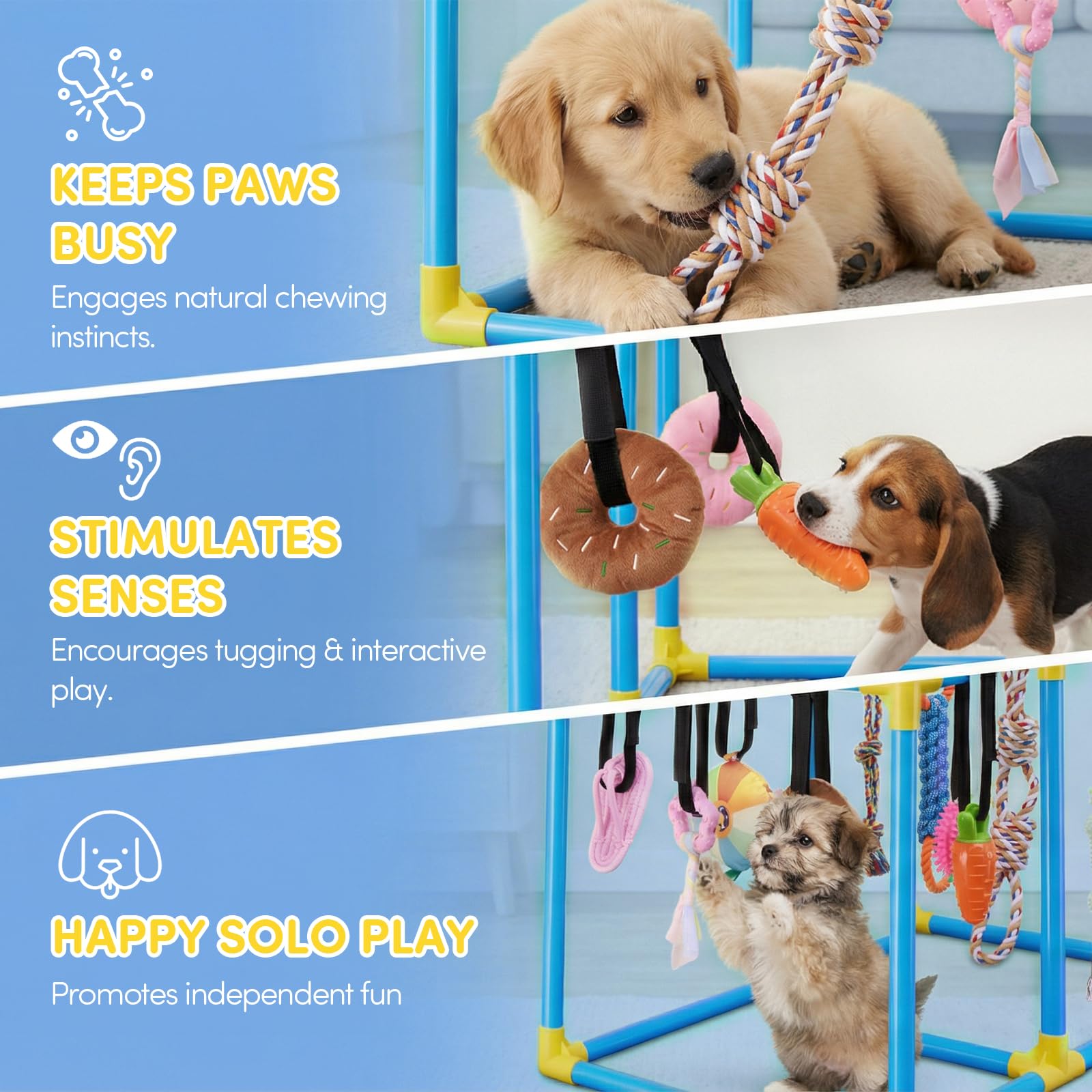 IKILEOGY Puppy Play Gym donut plush toys for comforting play