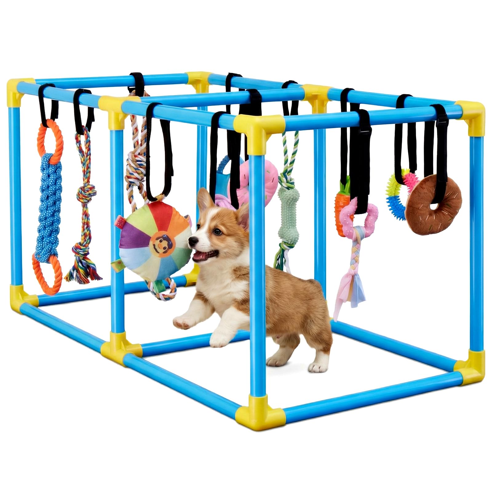 IKILEOGY Puppy Play Gym with frisbee toy for active indoor play