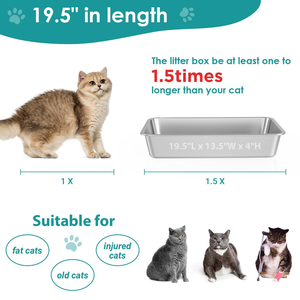 IKITCHEN rounded edges cat litter box minimizes sharp corners for safer handling.