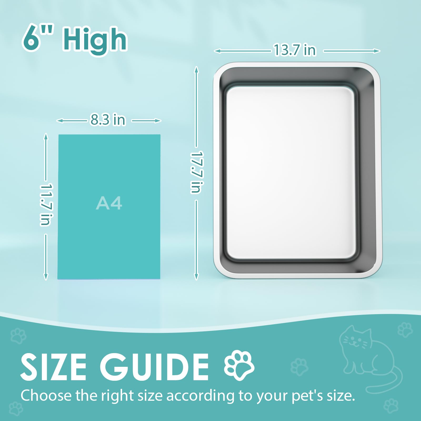 IKITCHEN high sided design helps reduce scatter and spills.