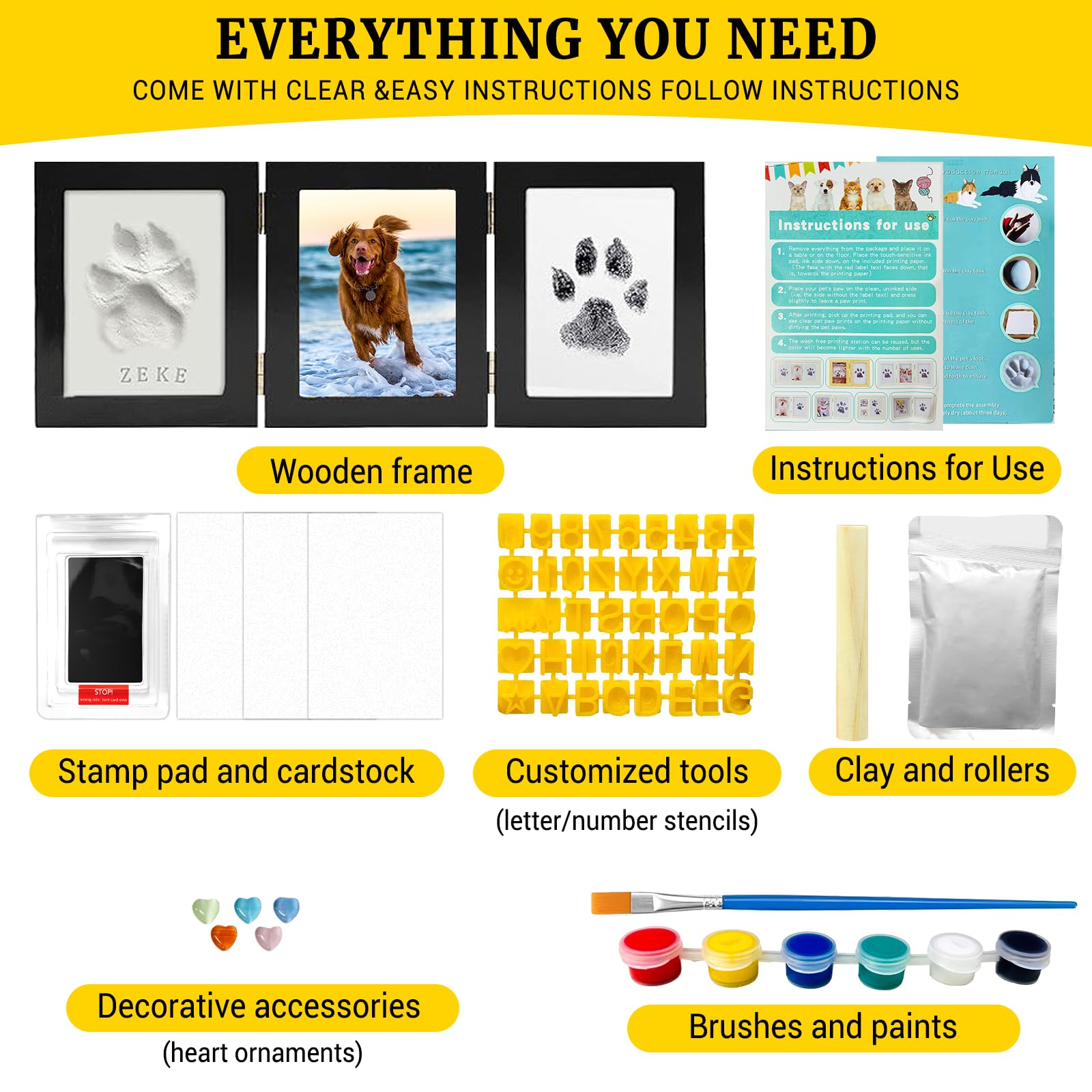 IKKAB heart gems add a personal touch to your paw print keepsake