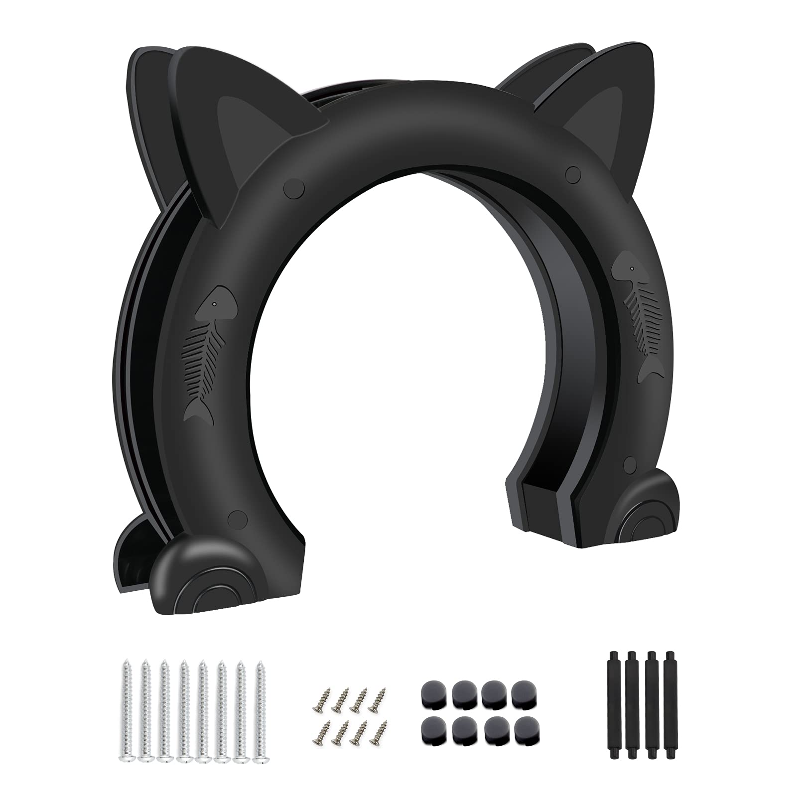 IKUSO cat door barrier-free design allows free in/out movement for the cat.