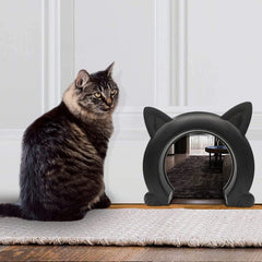 IKUSO cat door with smooth burr-free edges protects paws during use.