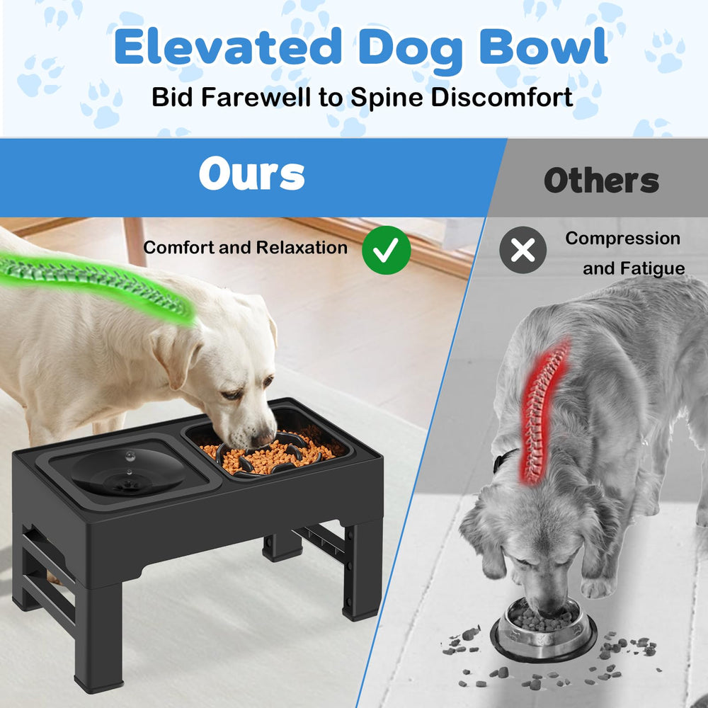 ikuso four-height adjustable stand supports growing dogs and cats