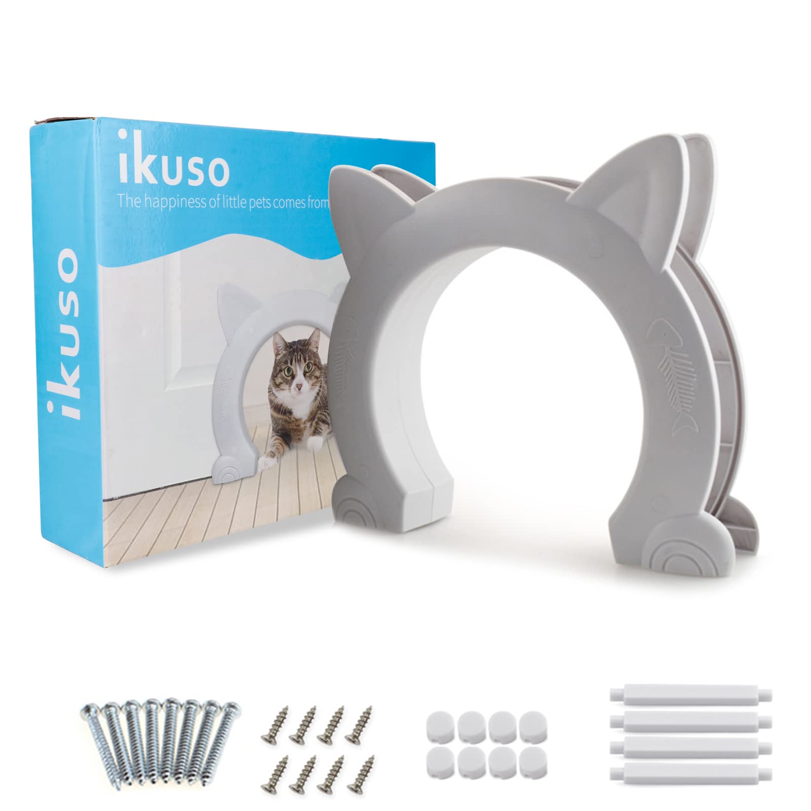 Ikuso indoor cat door fits hollow and solid doors