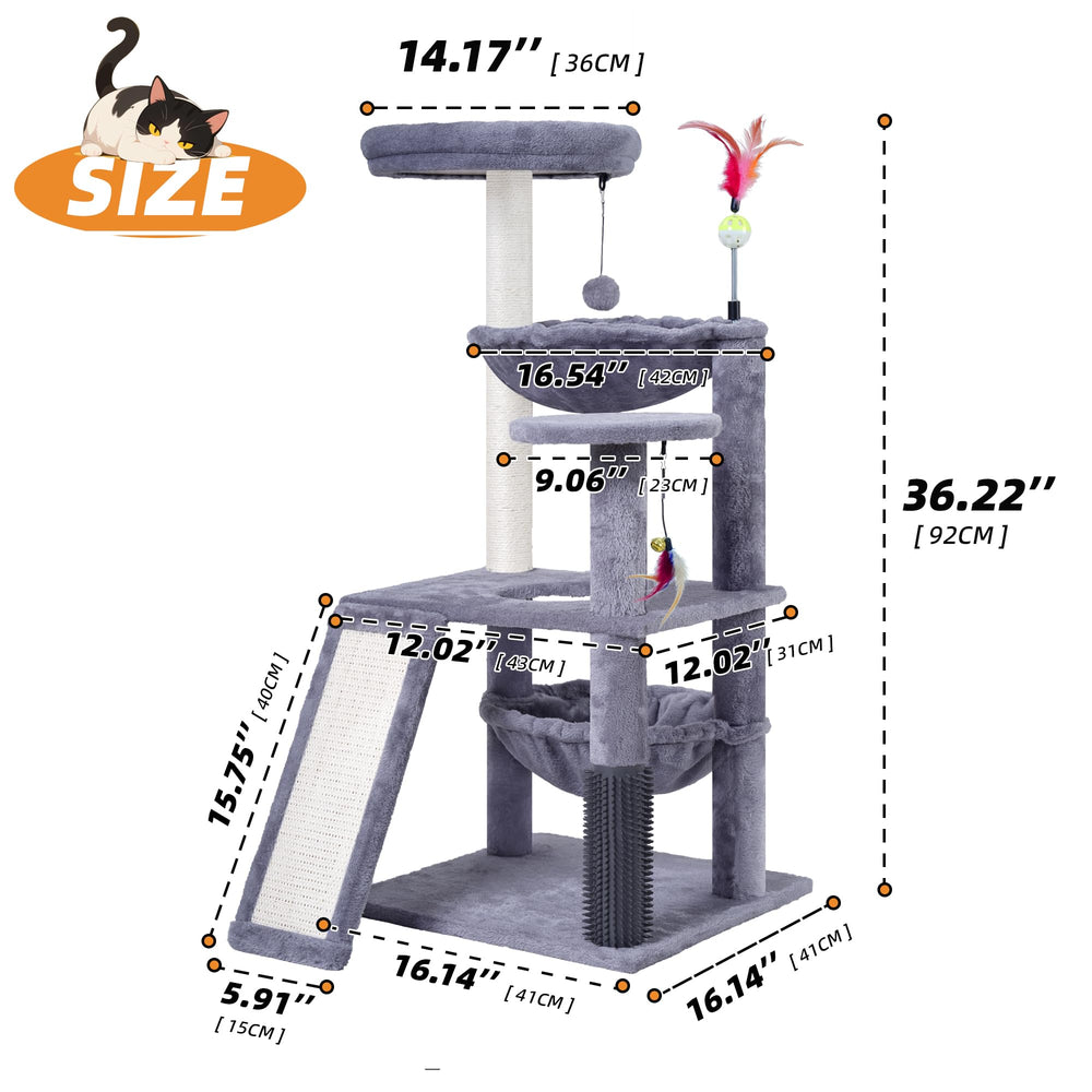 Ikviier compact cat tree fits small rooms with sleek design.