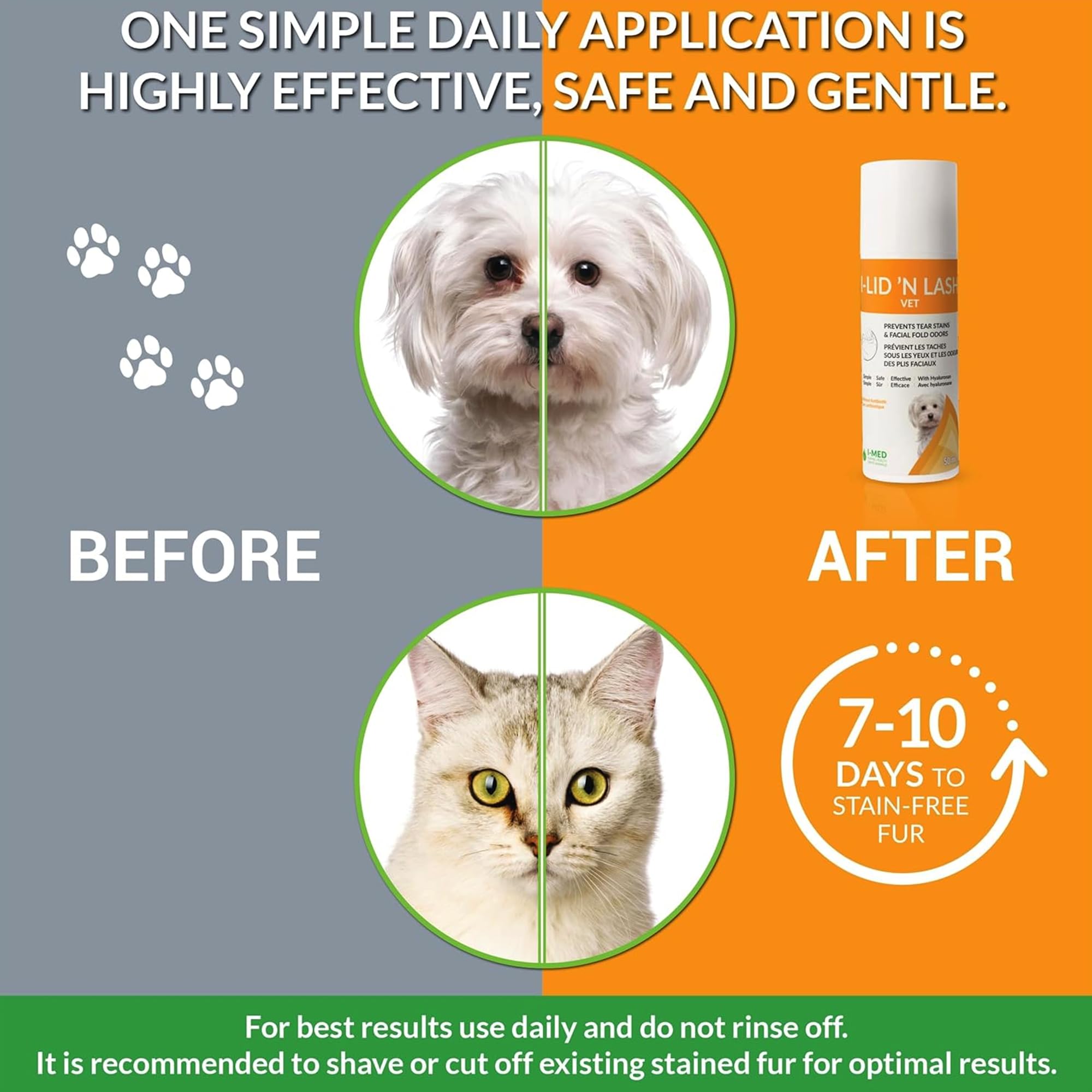 I-LID N LASH Vet Pump supports daily tear stain prevention with a comfortable application