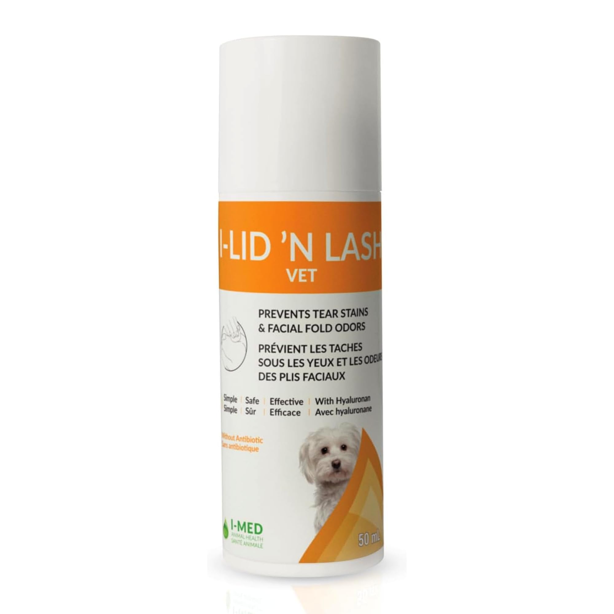 I-LID N LASH Vet Pump dog eye cleanser bottle for gentle cleansing around eyes