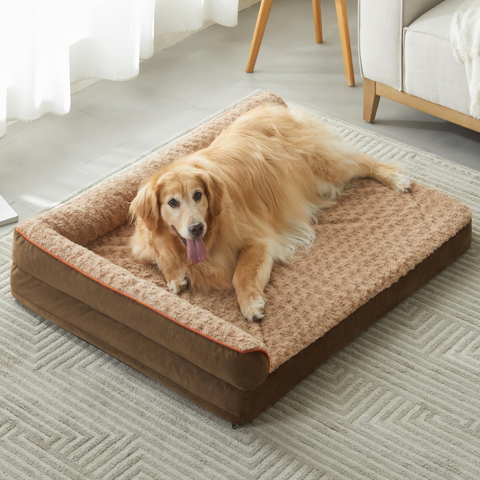 BFPETHOME Orthopedic Large Dog Bed – Waterproof, Removable Cover, Non-Slip Bottom