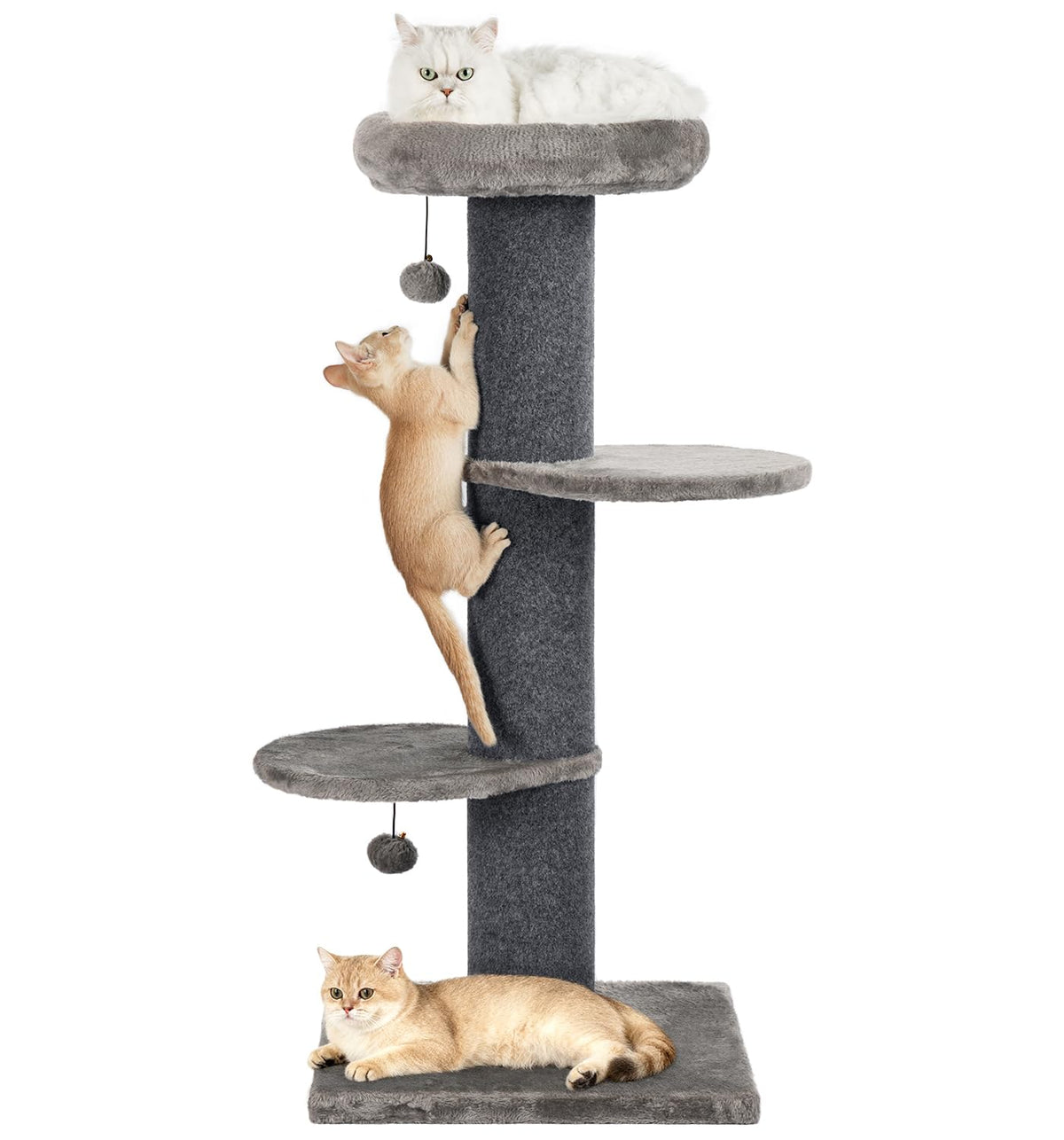 Cat Craft Cat Scratching Post with Bed & Perch — Tall Indoor Cat Tree Tower, Dark Grey