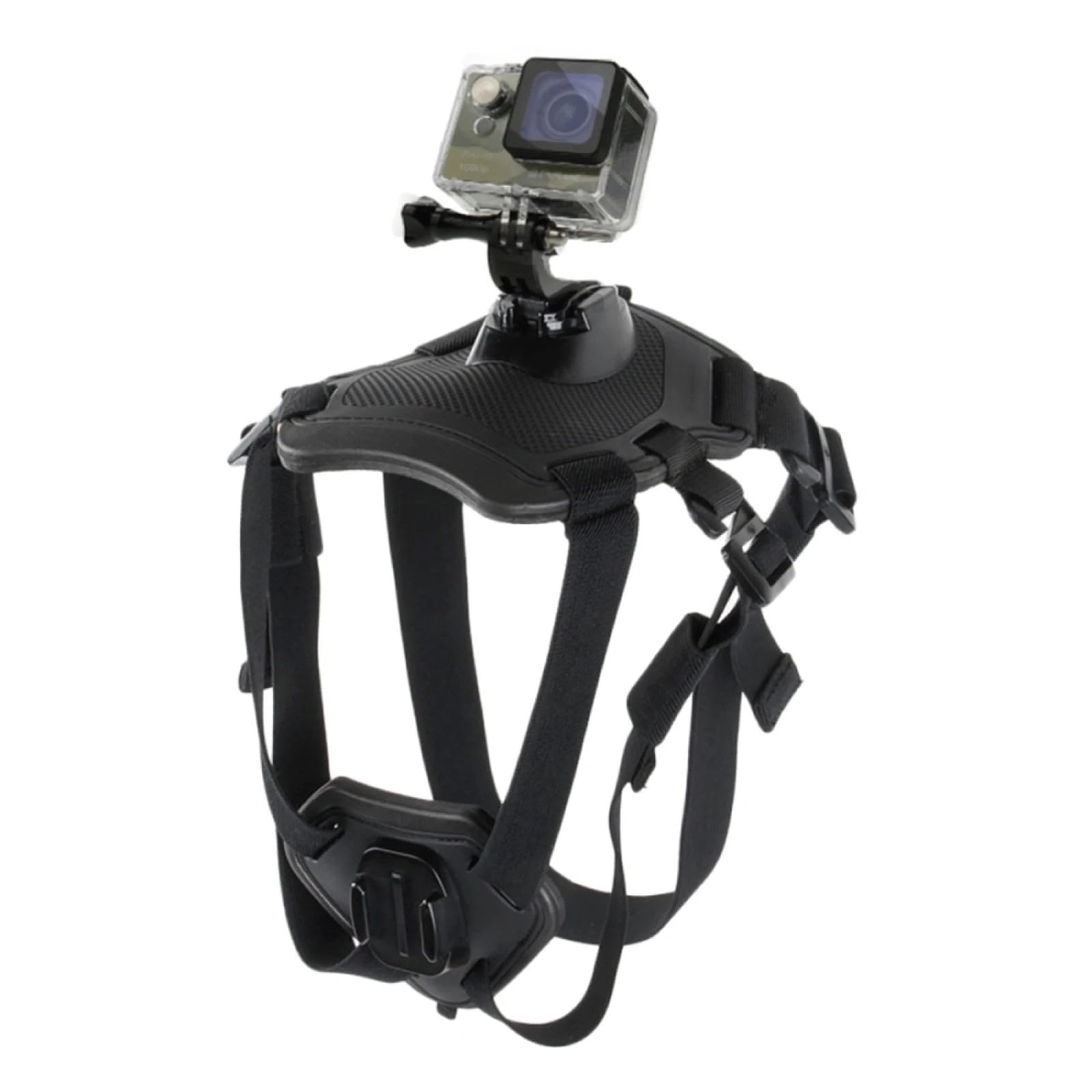 Wogerplu Dog Harness for GoPro — Dual Mount Bases, Soft Adjustable for 15–120 lb Dogs, Fits GoPro 3–12, DJI Osmo Pocket, Insta360