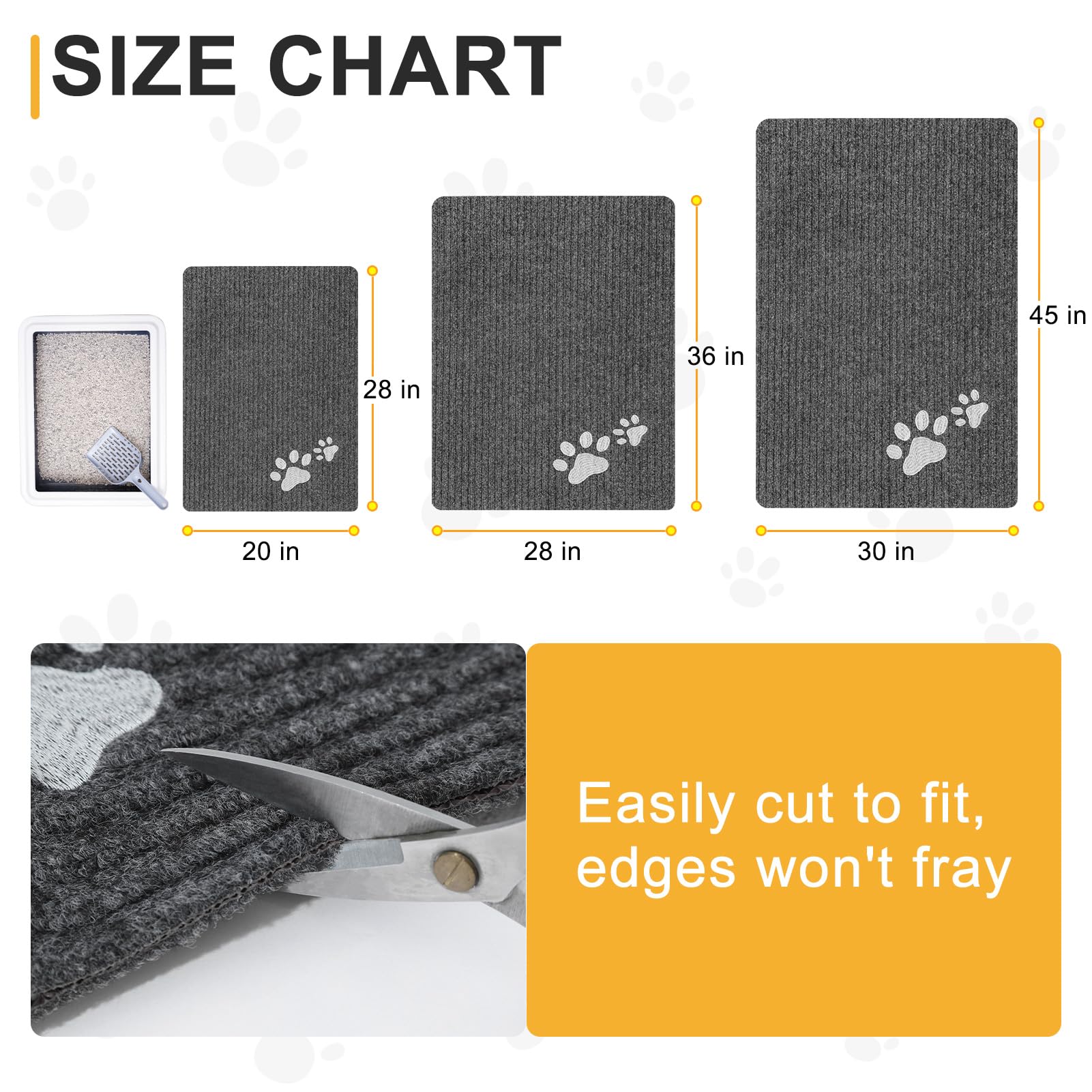 BEAUTYZOO Cat Litter Mat 28x36 in – Waterproof, Non-Slip, Soft on Paws