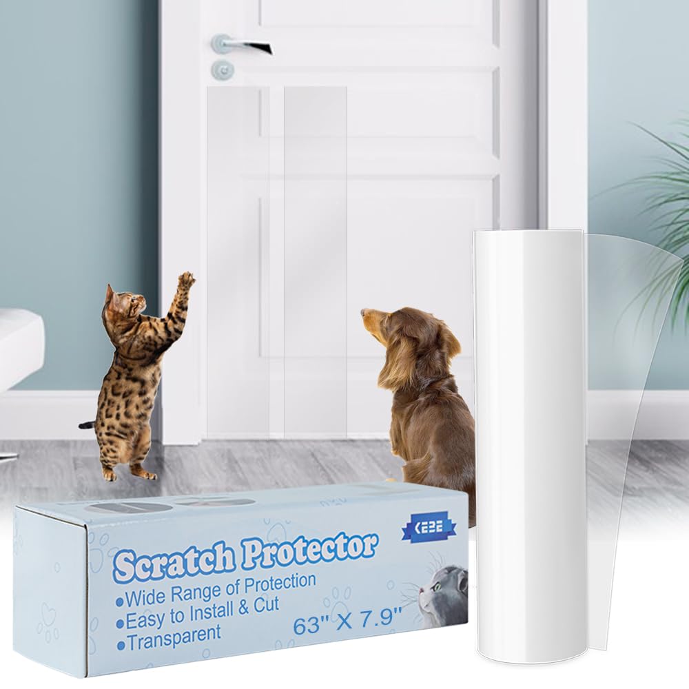 KEBE Door Scratch Protector - Clear Heavy Duty Shield (63 in x 7.9 in)