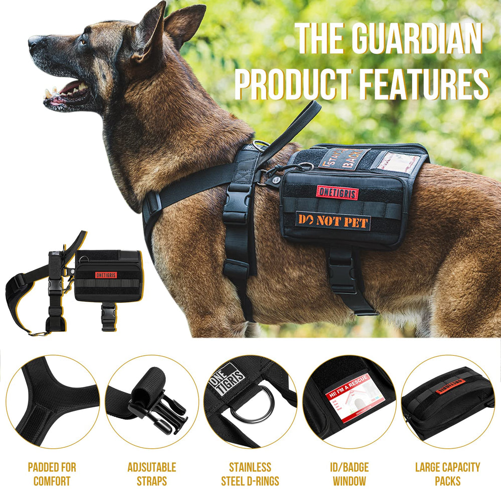 OneTigris service dog vest side pouches ready to hold treats.