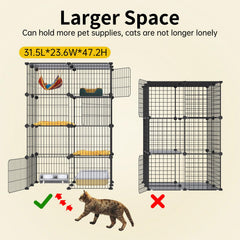 Oneluck cat enclosure multi-door-access enables easy interaction and feeding