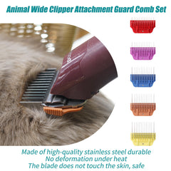 DODAER Dog Wide Clipper Guard Set for A5 Series – Stainless Steel, Snap-On 5-Piece (1/8