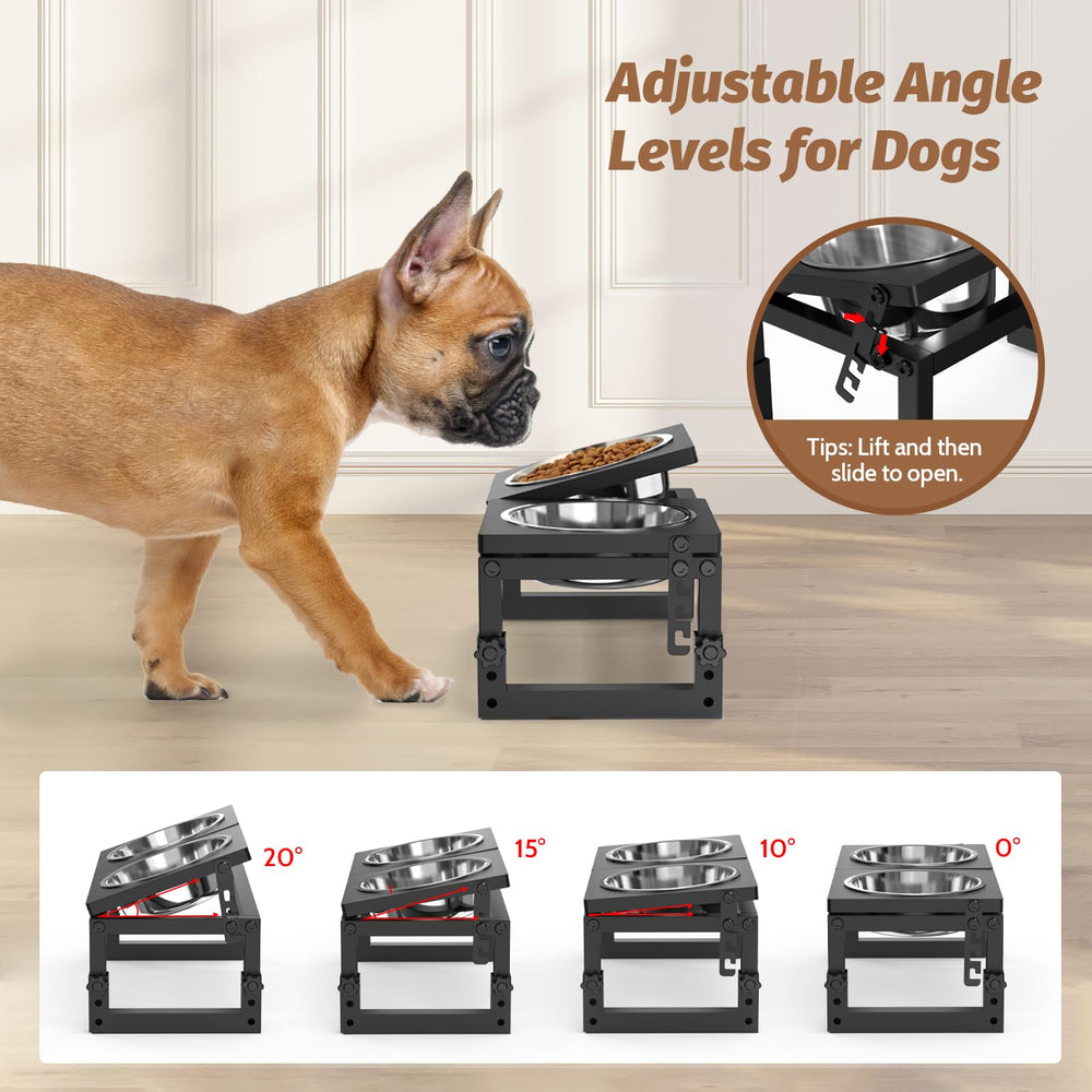 LIDTOP adjustable-height stand offers three positions for growing dogs.
