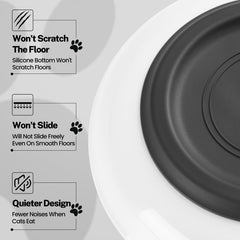 Kitwinney Cat Food Bowl – Whisker-Friendly Ceramic Bowls with Non-Slip Silicone Bottom (Pack of 3)