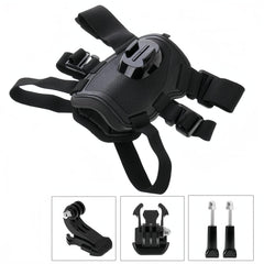 Wogerplu Dog Harness for GoPro — Dual Mount Bases, Soft Adjustable for 15–120 lb Dogs, Fits GoPro 3–12, DJI Osmo Pocket, Insta360