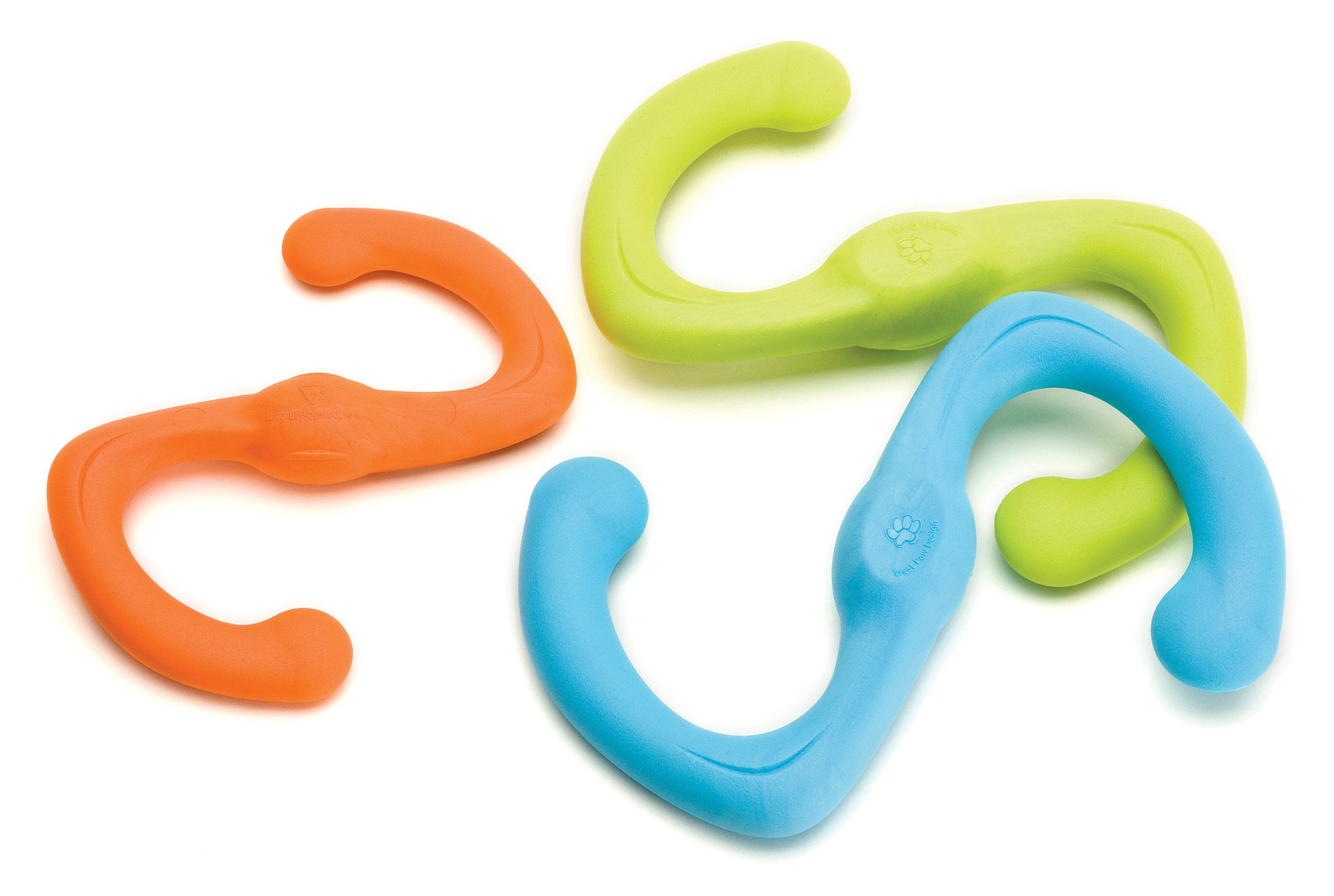 West Paw Zogoflex Bumi Toy - S-Shaped Tug & Fetch, Small 8-inch, Aqua Blue, Latex-Free