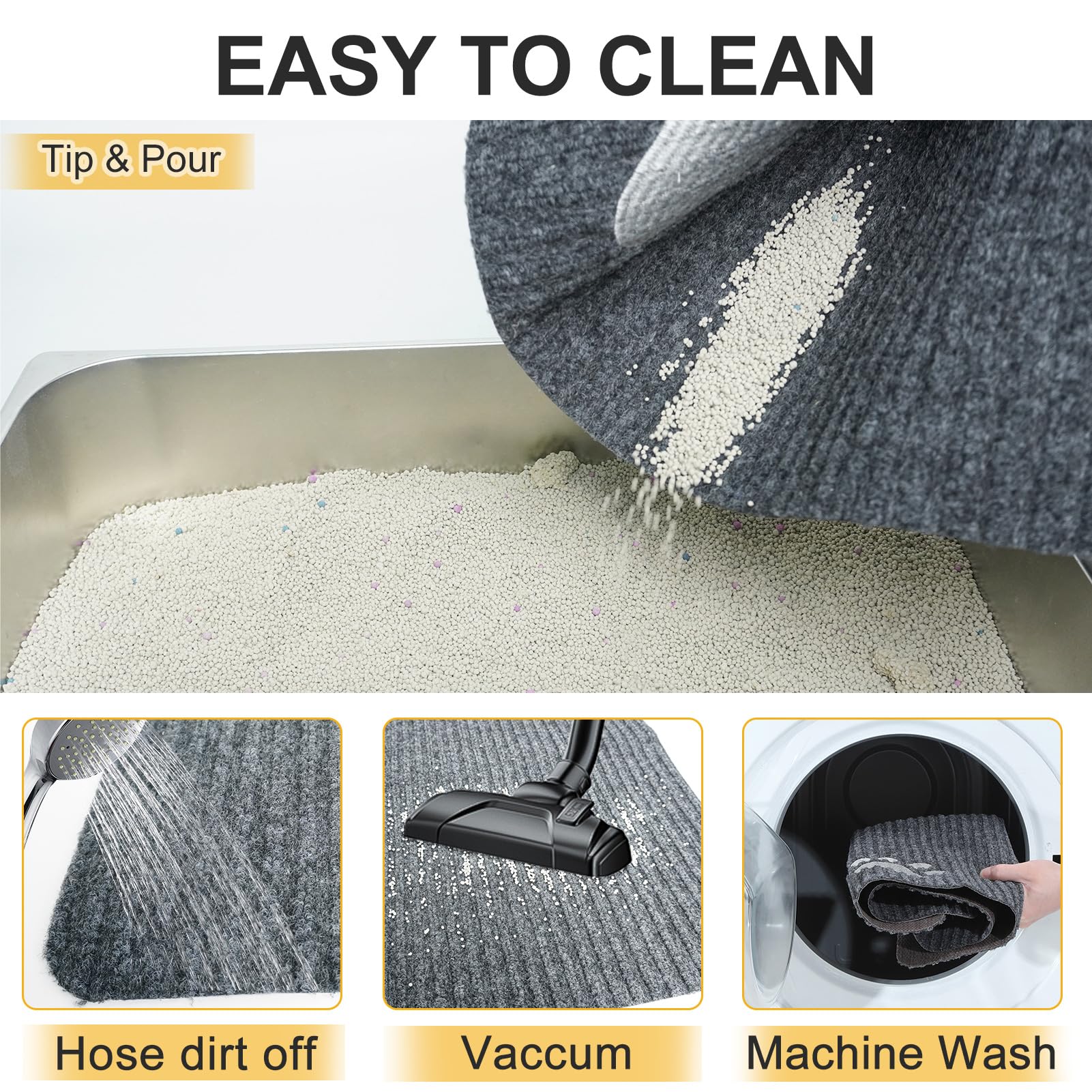 BEAUTYZOO Cat Litter Mat 28x36 in – Waterproof, Non-Slip, Soft on Paws