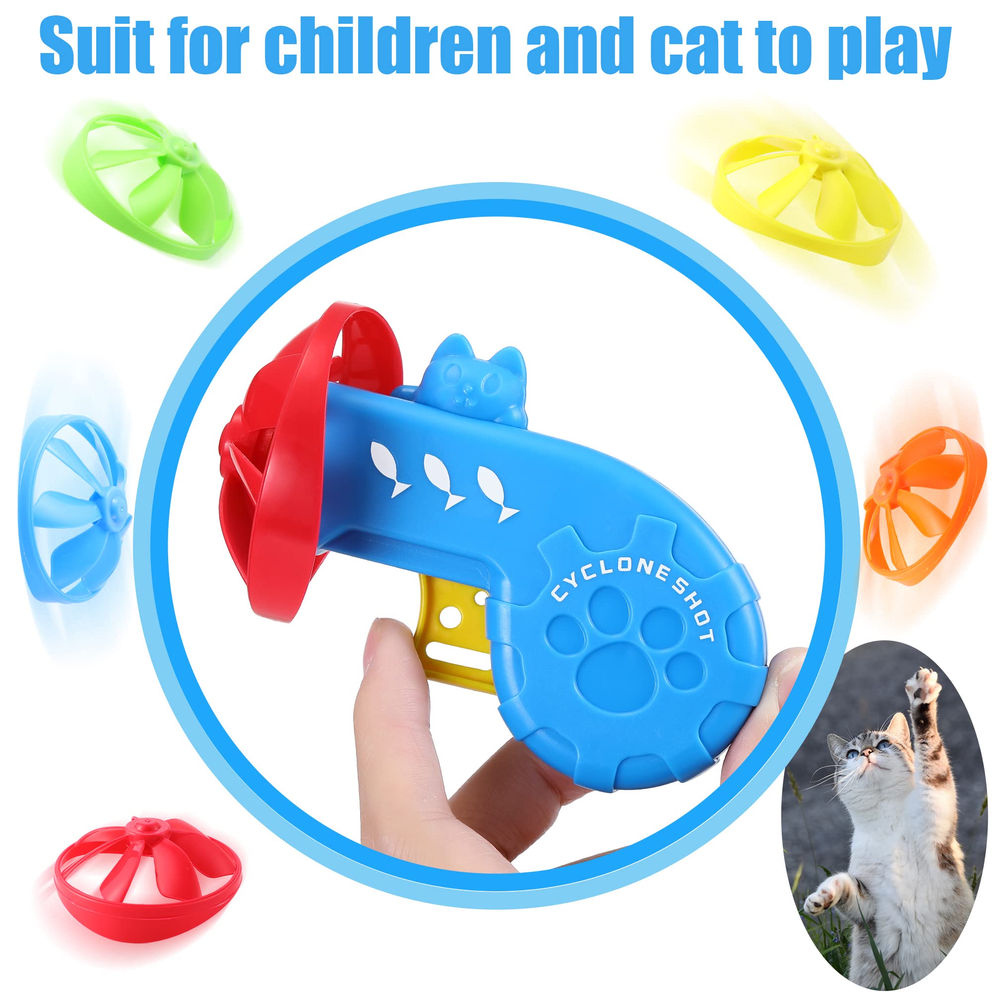 Sumind 18-Piece Interactive Cat Toy Set with Flying Propellers – Indoor Play (Blue Theme)