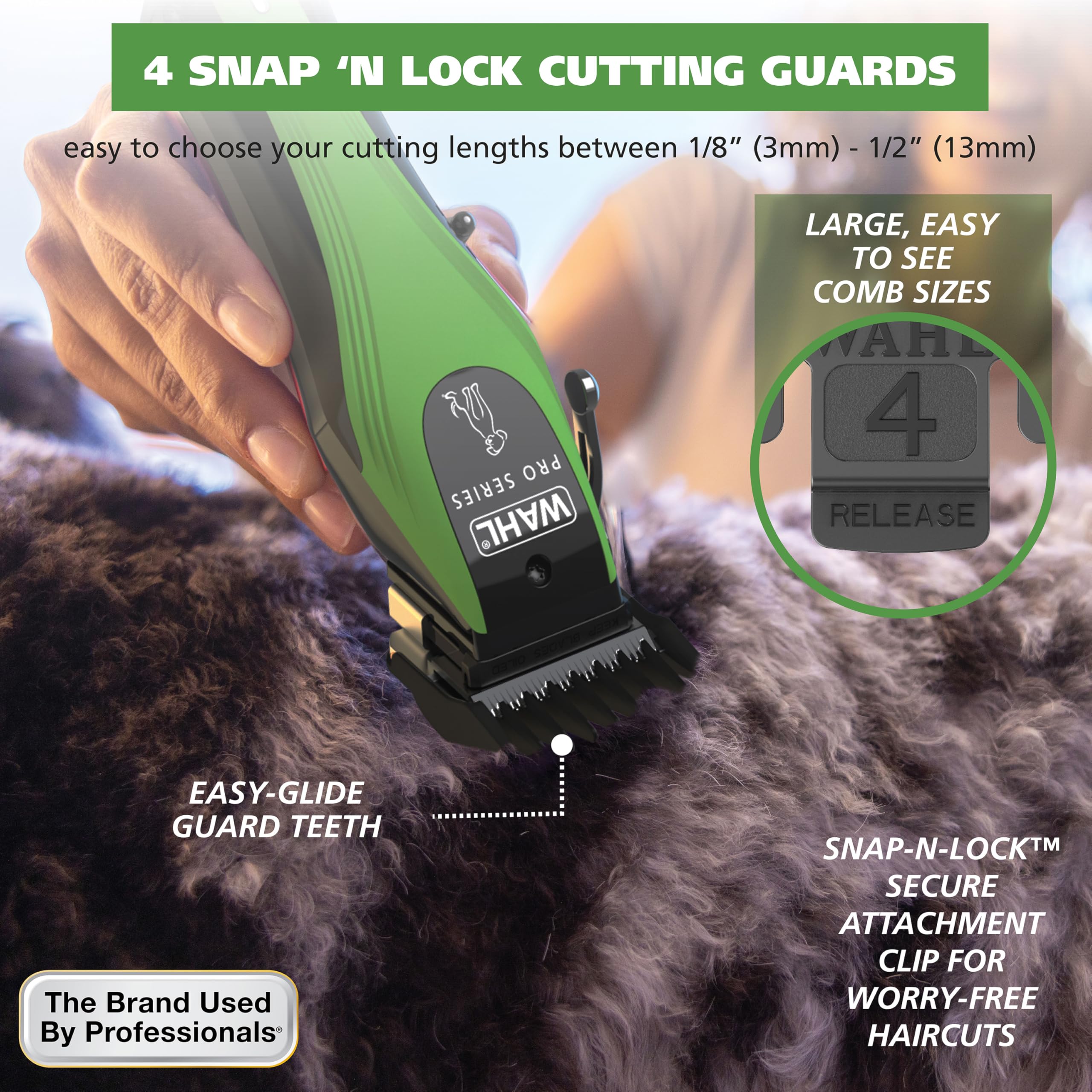 Wahl Pro Series taper lever blends long and short coats around sensitive areas