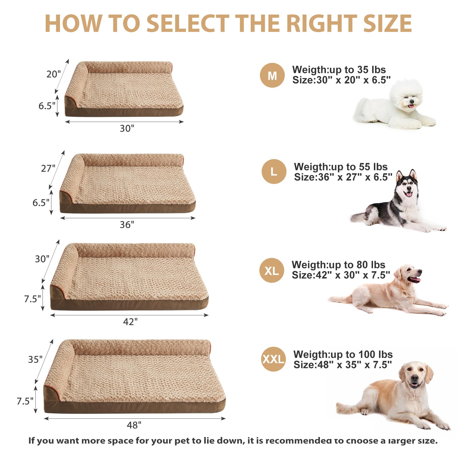 BFPETHOME Orthopedic Large Dog Bed – Waterproof, Removable Cover, Non-Slip Bottom